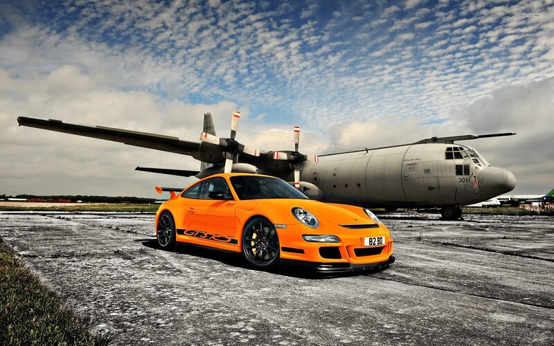 Orange Porsche Car