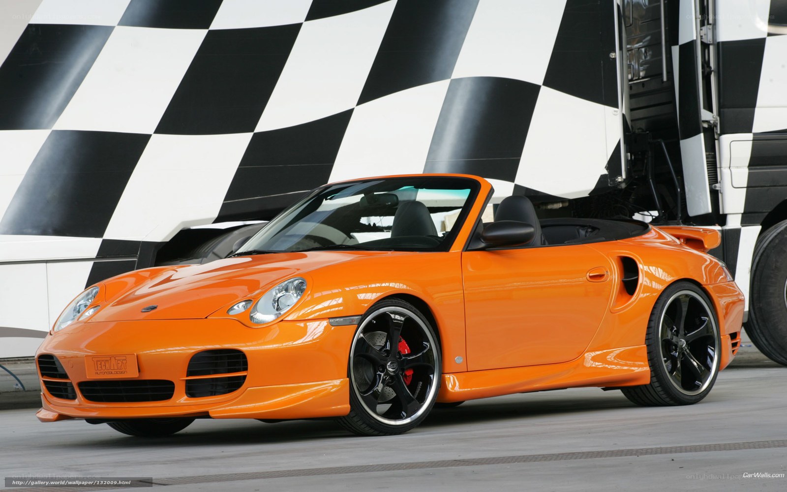 Orange Porsche convertible