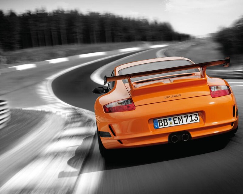 Orange Porsche GT3 RS — Dynamic, Photograph