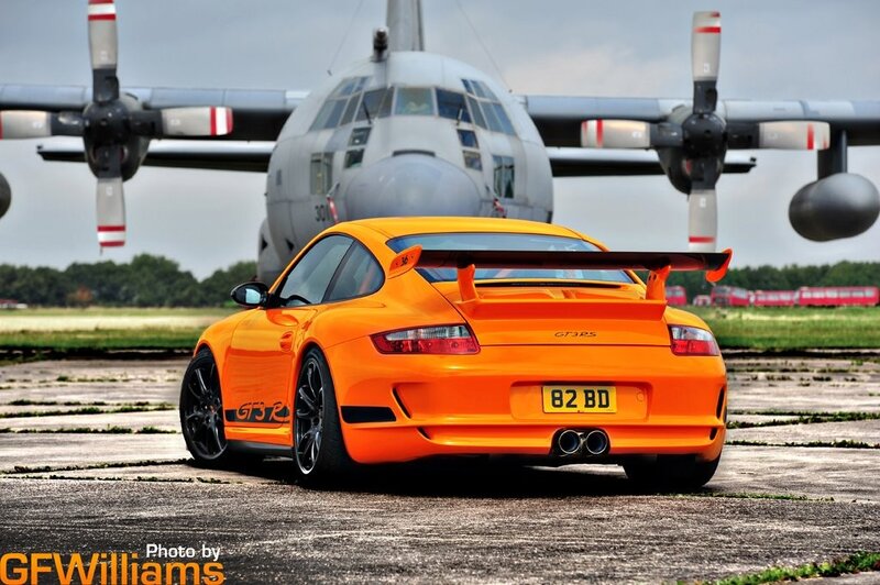 Orange Porsche GT3 RS on tarmac