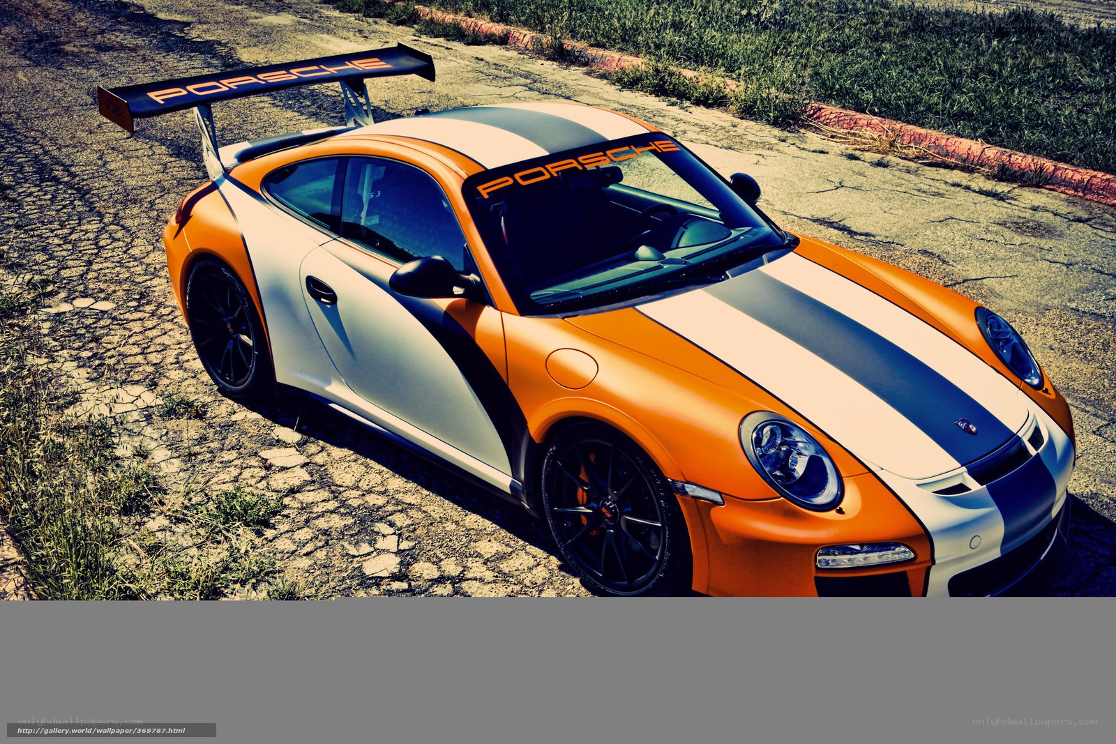 Orange Porsche race car