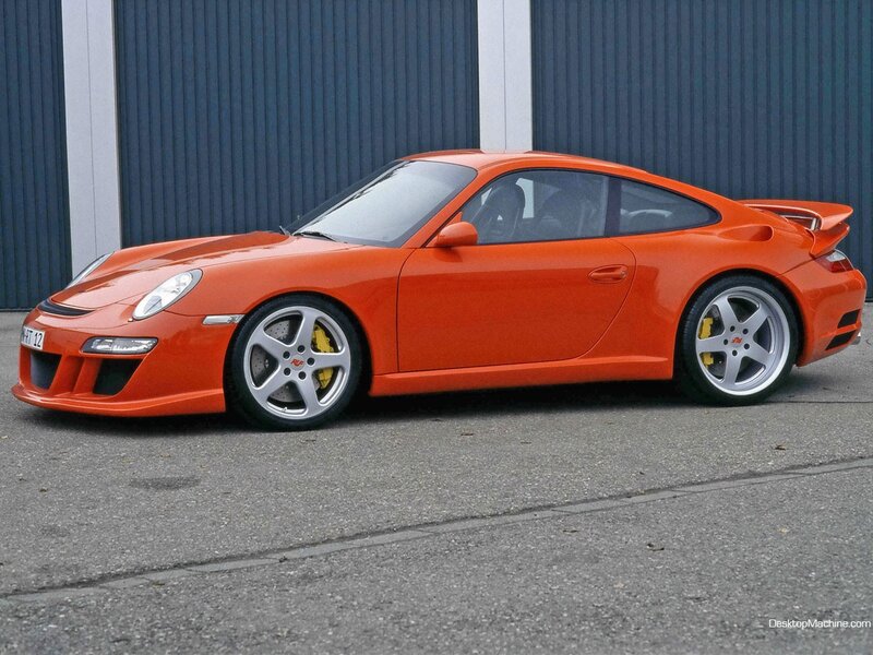 orange porsche sports car