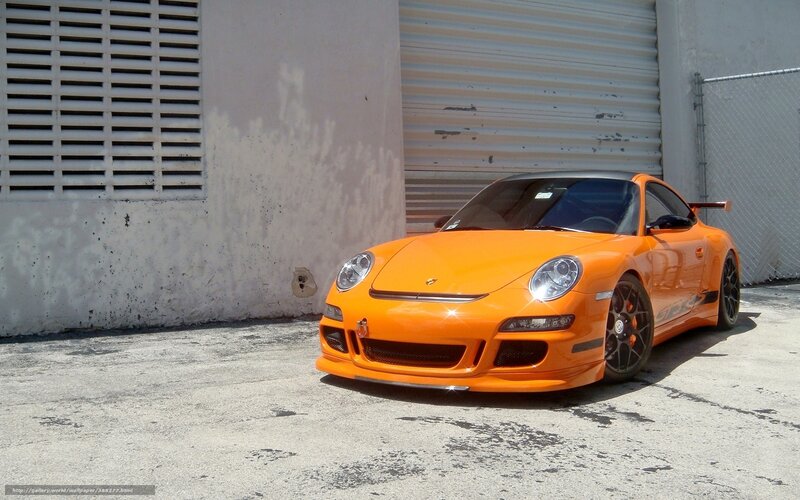 orange Porsche sports car
