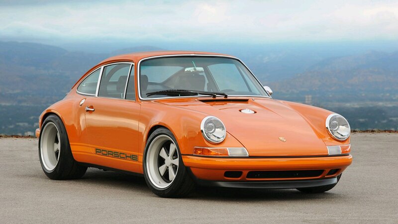 Orange Porsche sports car