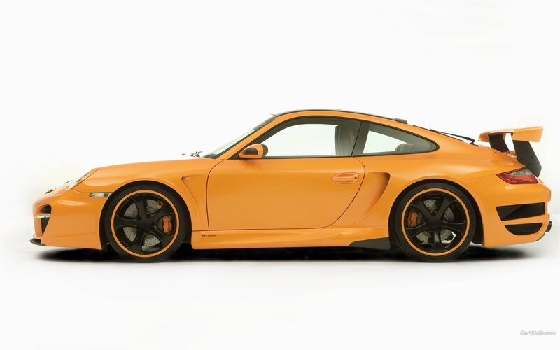 orange porsche sports car