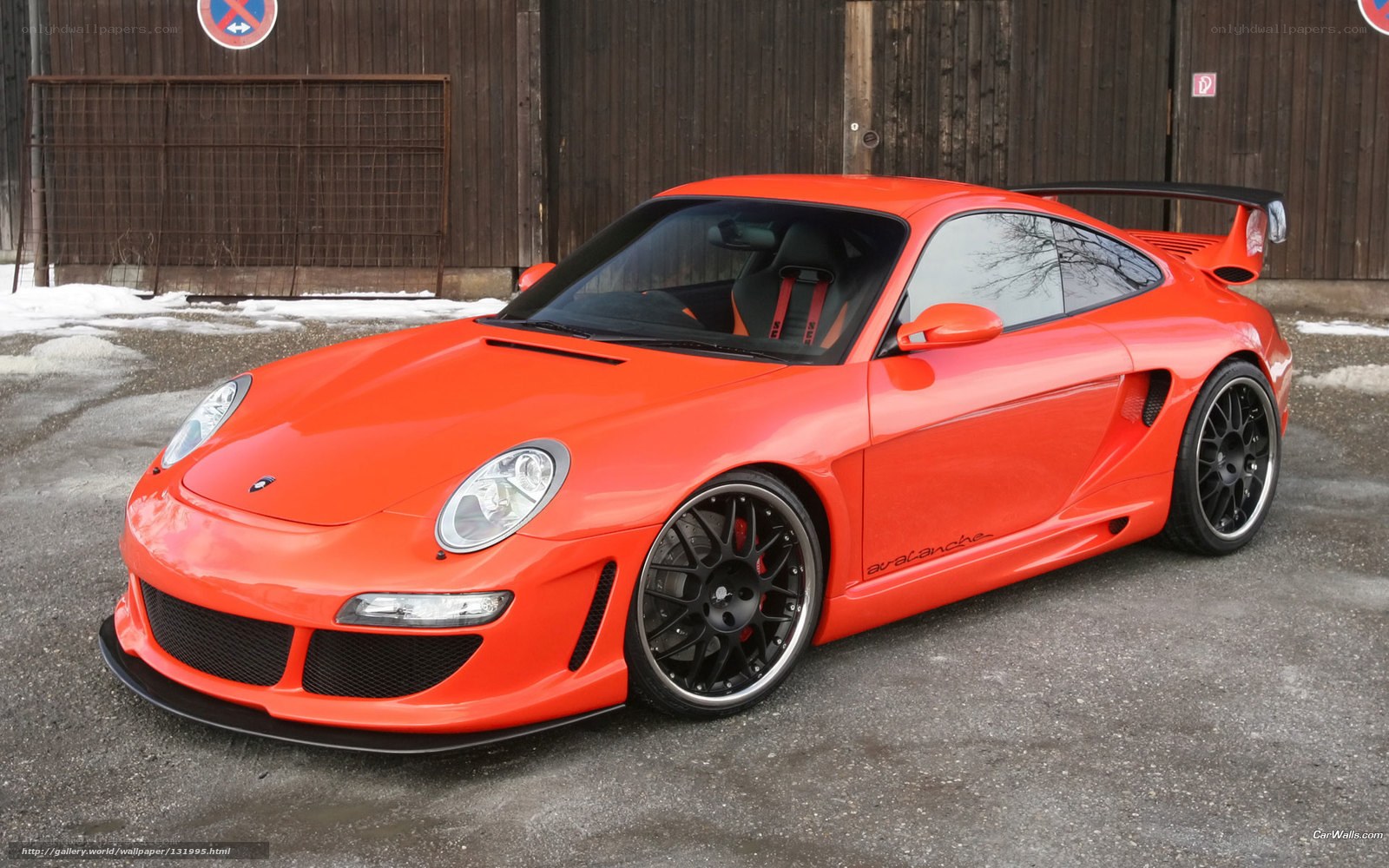 Orange Porsche sports car