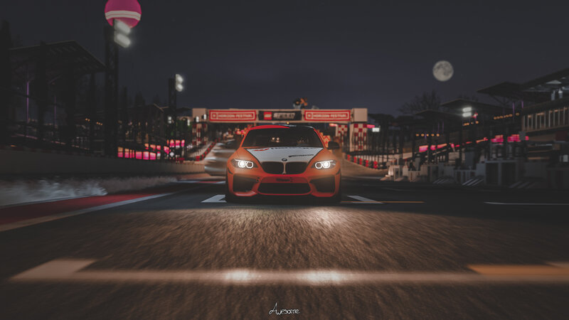 Orange Race Car — Black, Dramatic