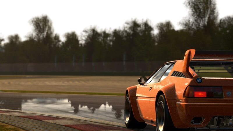 Orange Race Car — Calm, Afternoon, 3d Render