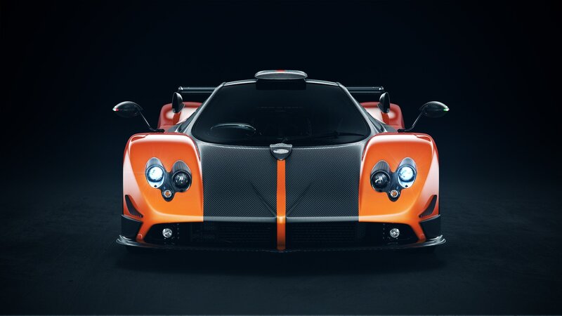Orange Race Car — Dramatic, 3d Render, Carbon Fiber