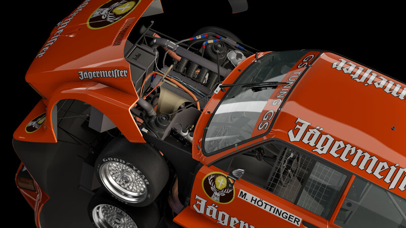 Orange Race Car — Dramatic, 3d Render, Engine