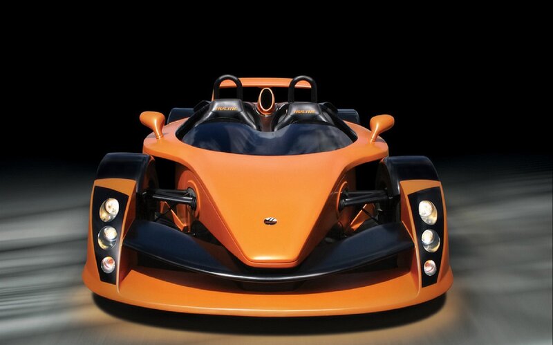 Orange Race Car — Dramatic, 3d Render, Seats