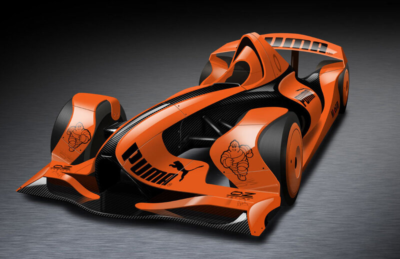 Orange Race Car — Dramatic, 3d Render