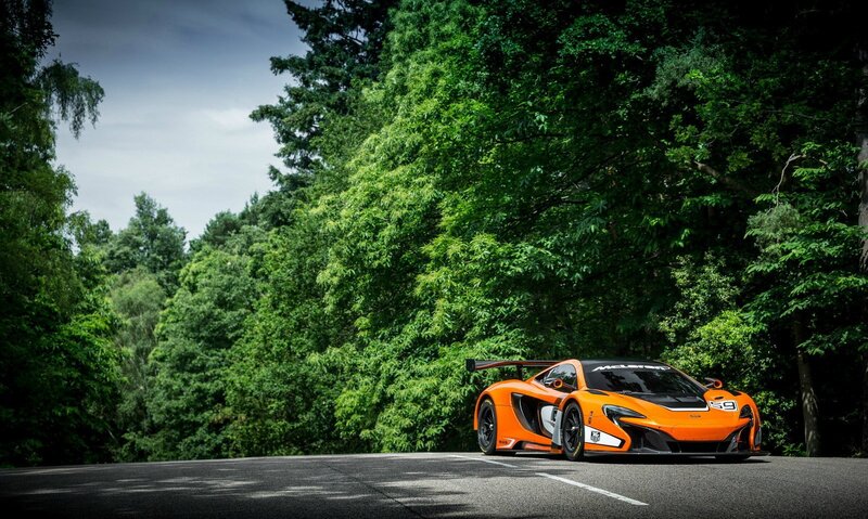 Orange Race Car — Dramatic, Afternoon, Photograph, Road