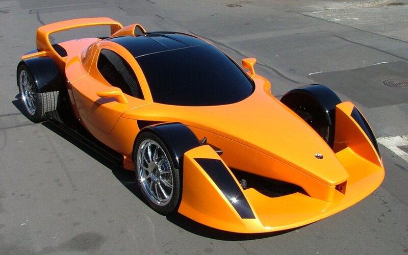 Orange Race Car — Dramatic, Afternoon