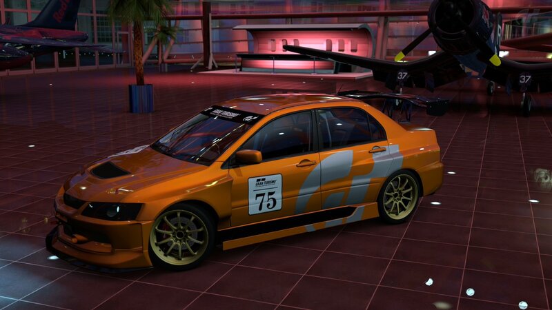 Orange Race Car — Dramatic, Night, 3d Render