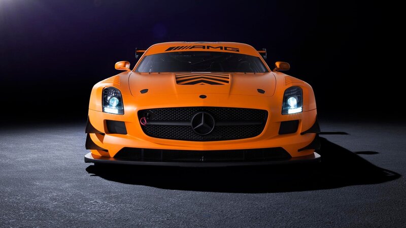 Orange Race Car — Dramatic, Night, Photograph
