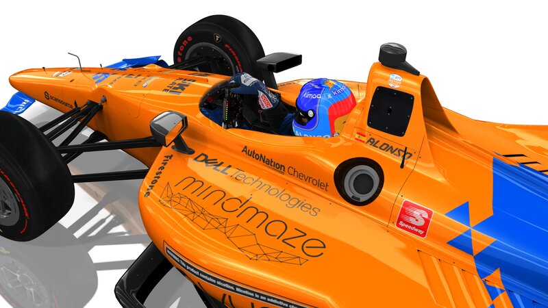 Orange Race Car — Dynamic, 3d Render, Driver, Helmet