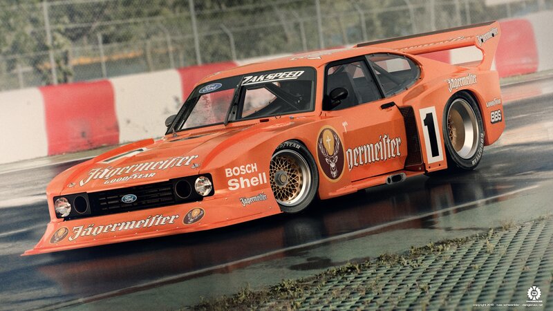 Orange Race Car — Dynamic, 3d Render, Race Track
