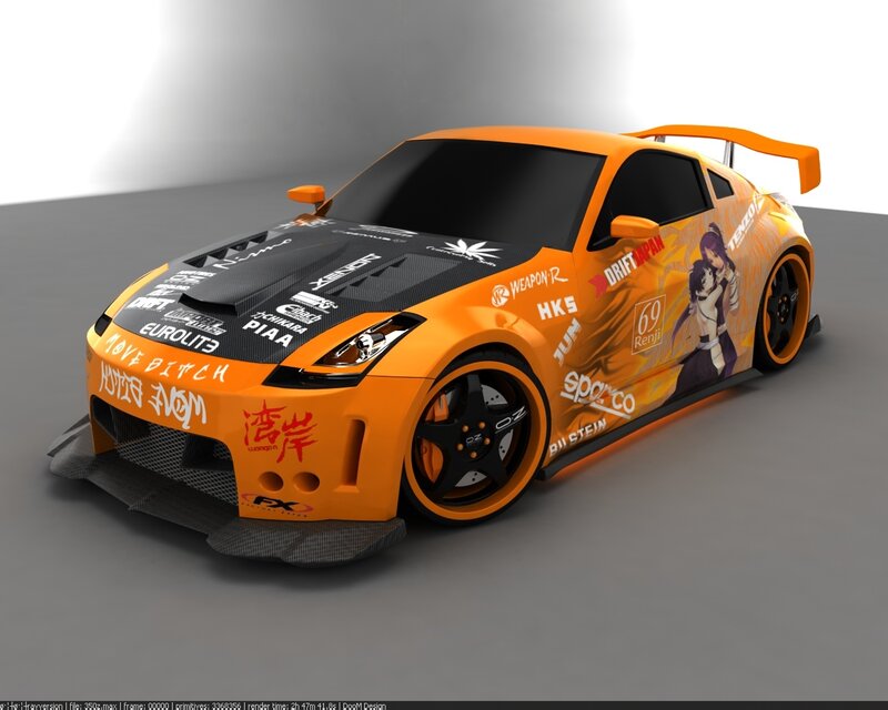 Orange Race Car — Dynamic, 3d Render