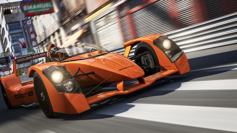 Orange Race Car — Dynamic, Afternoon, 3d Render, Driver