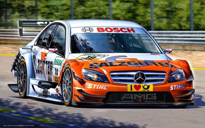 Orange Race Car — Dynamic, Afternoon, Digital Art, Race Track
