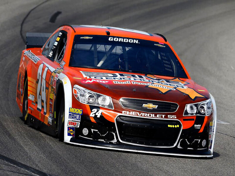 Orange Race Car — Dynamic, Afternoon, Photograph, Race Track, Chevrolet