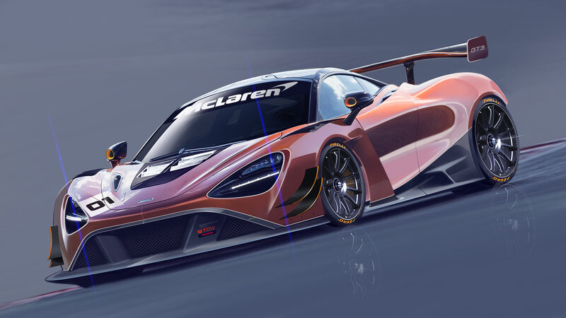 Orange Race Car — Dynamic, Digital Art
