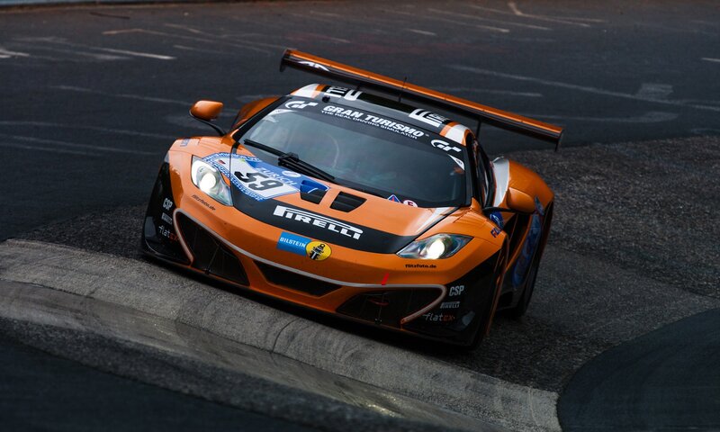 Orange Race Car — Dynamic, Night, Photograph