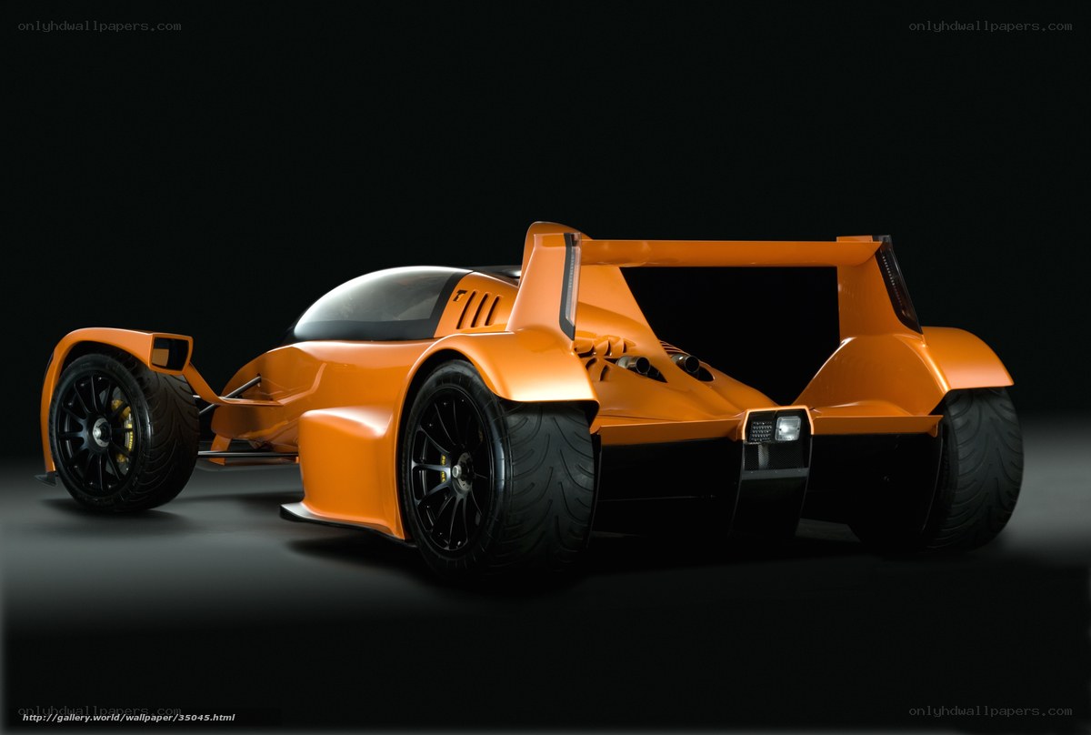 orange race car from rear