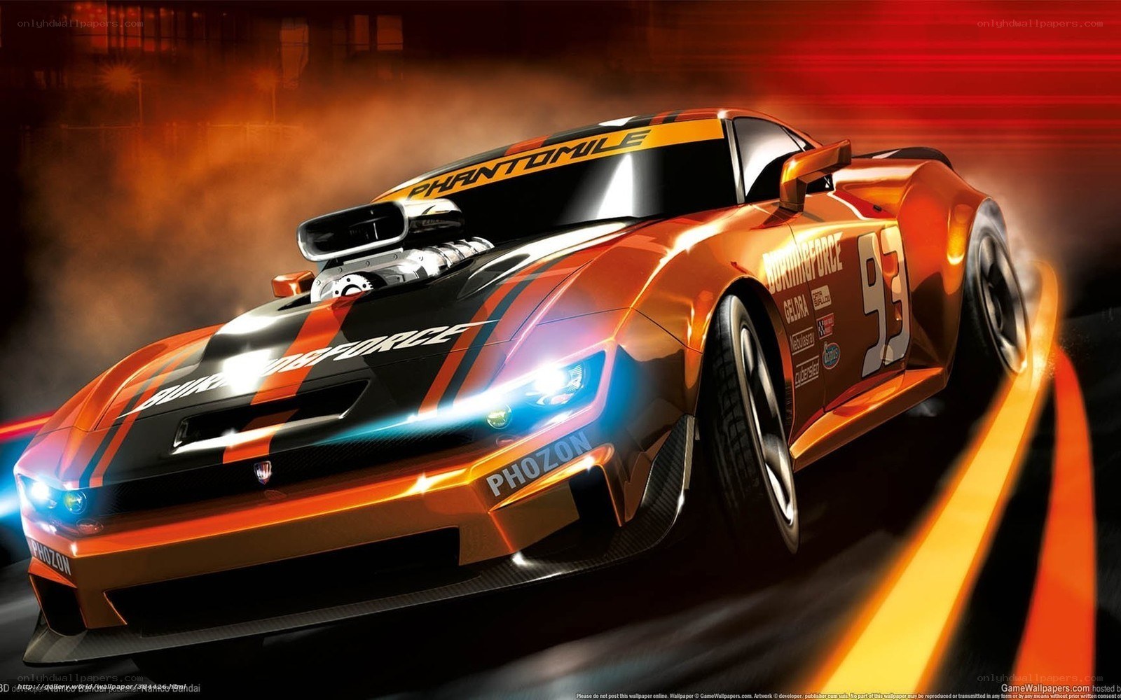 orange race car in motion