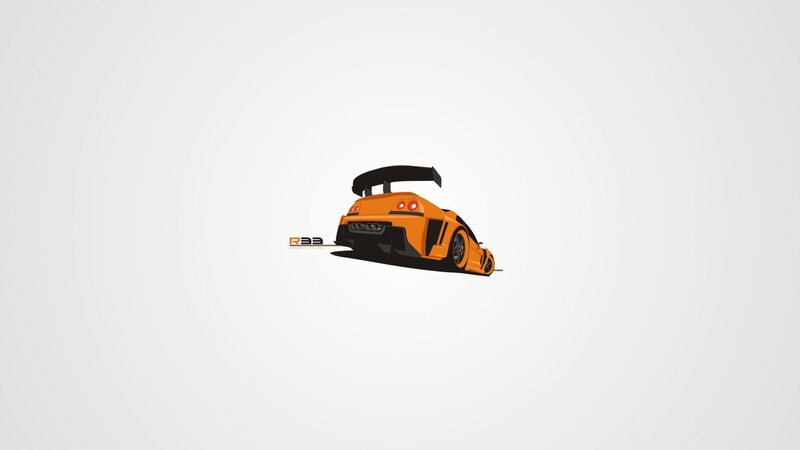 Orange Race Car — Minimalist