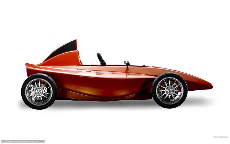 Orange Race Car — Neutral, Photograph, Wheel