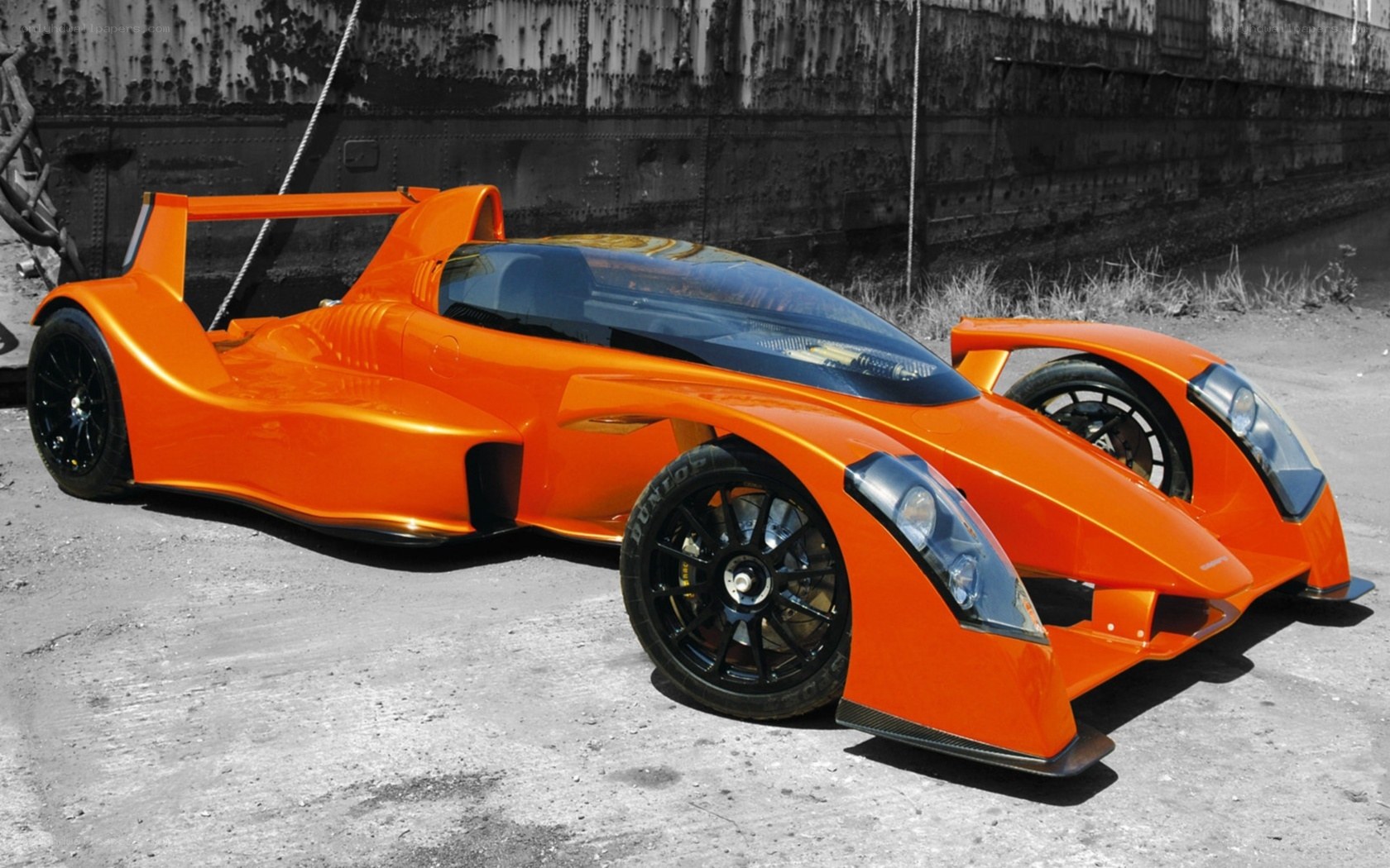orange race car on concrete