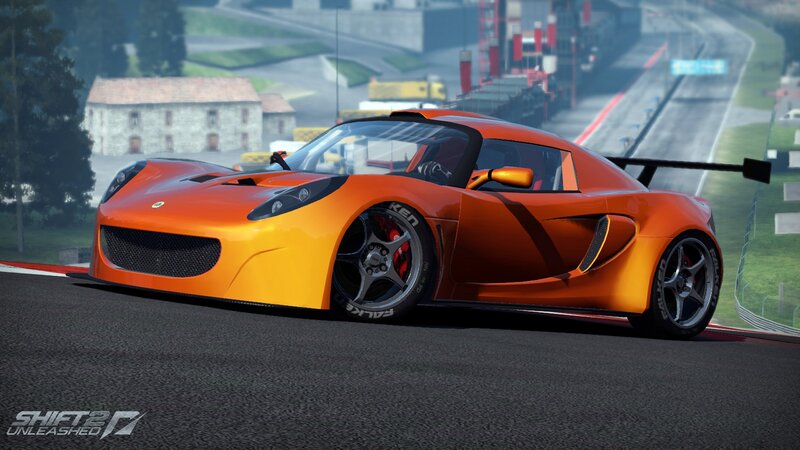 orange race car on track
