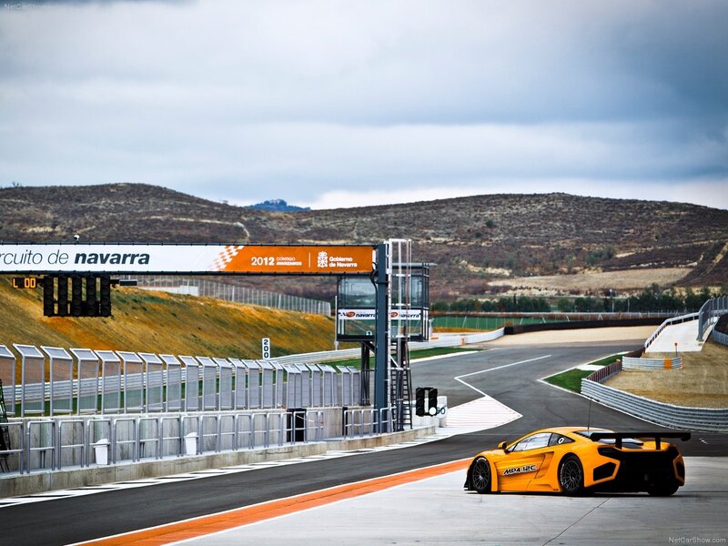 Orange race car on track