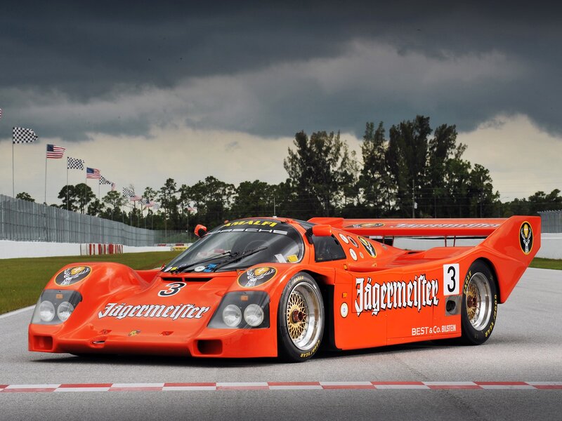 Orange race car on track