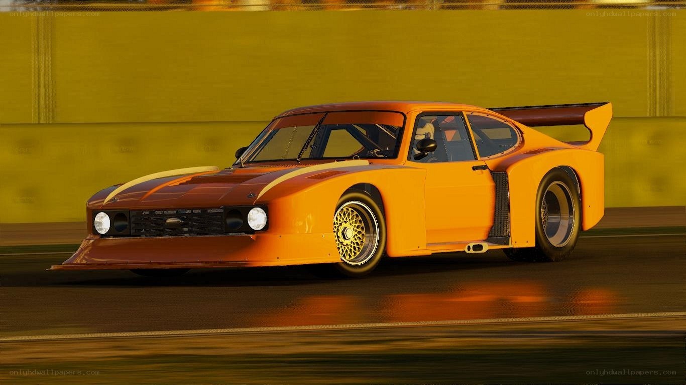orange race car on track