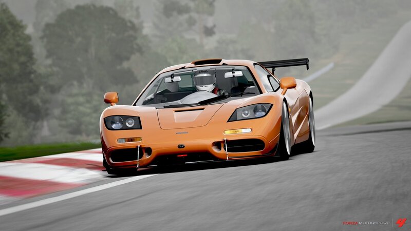 Orange Race Car on Track — Dynamic, 3d Render