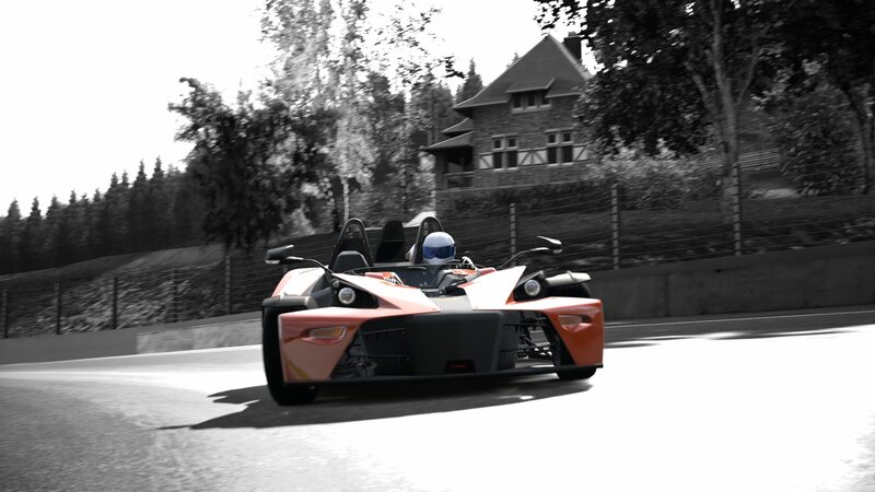 Orange Race Car on Track — Dynamic, Afternoon, 3d Render