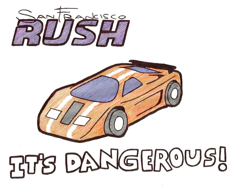 Orange Race Car — Playful