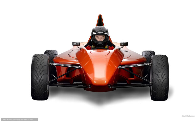 orange race car with driver