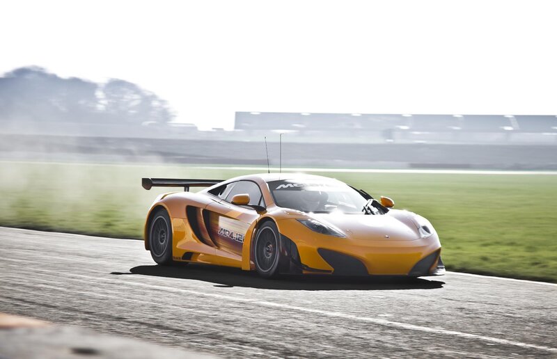 Orange Race Car — Yellow, Dynamic, Afternoon