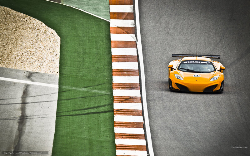 Orange Race Car — Yellow, Dynamic, Photograph, Race Track