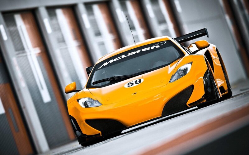 Orange Race Car — Yellow, Dynamic, Photograph