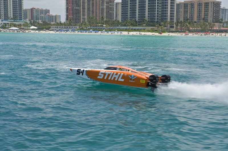 Orange Racing Boat