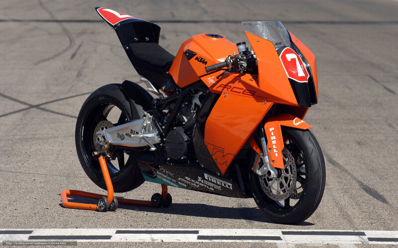 Orange Racing Motorcycle — Static, Afternoon
