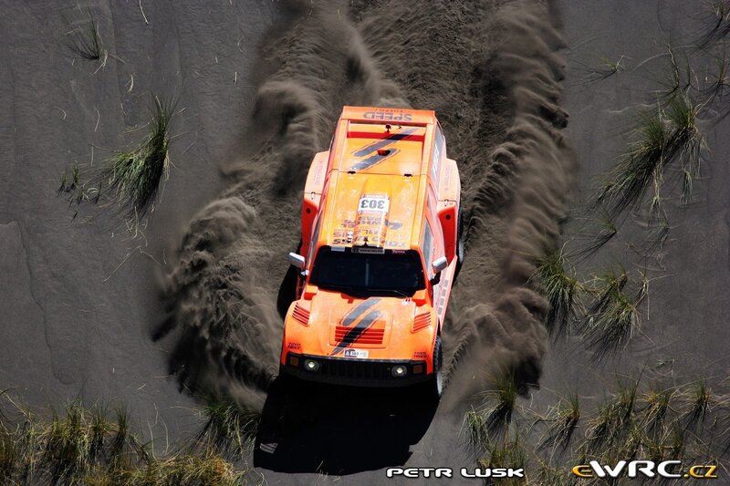 Orange Rally Car — Dynamic, Afternoon, Photograph, Dust