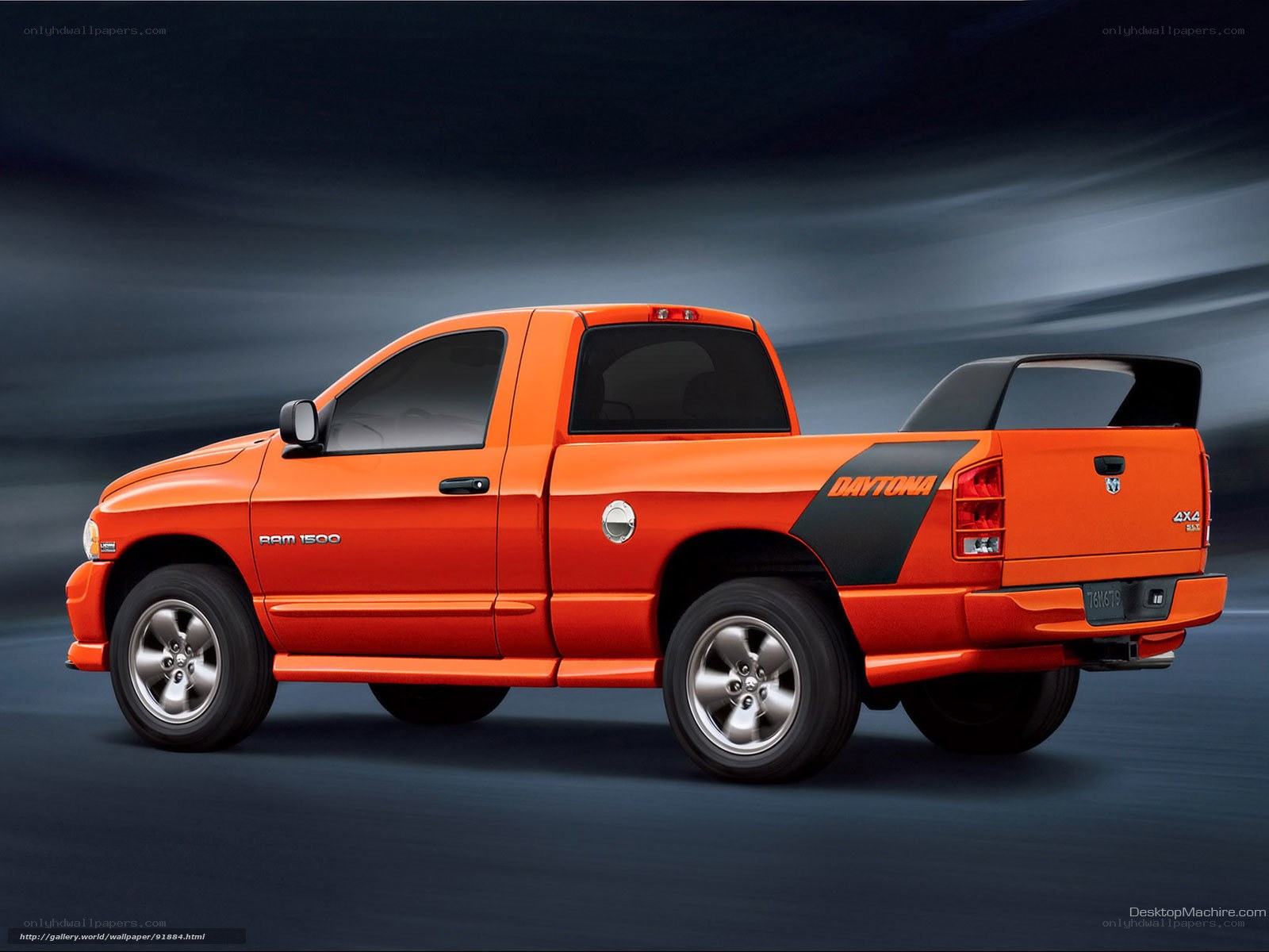 Orange Ram 1500 pickup truck