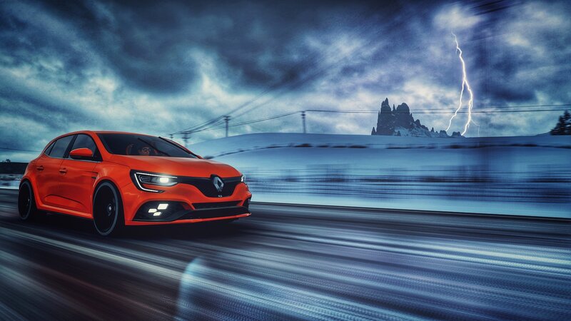 Orange Renault Car
