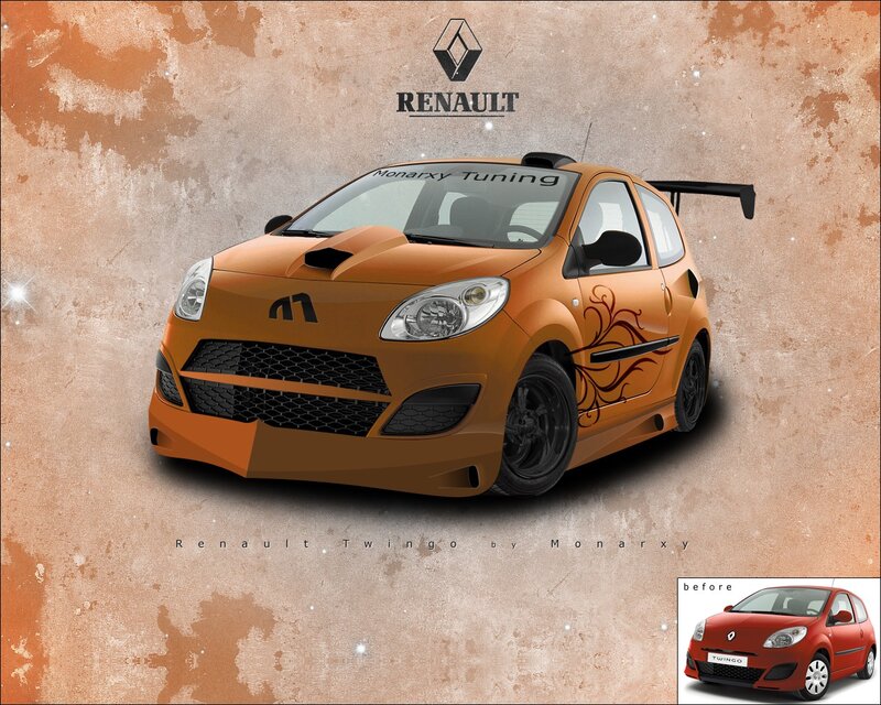 Orange Renault Twingo Tuning